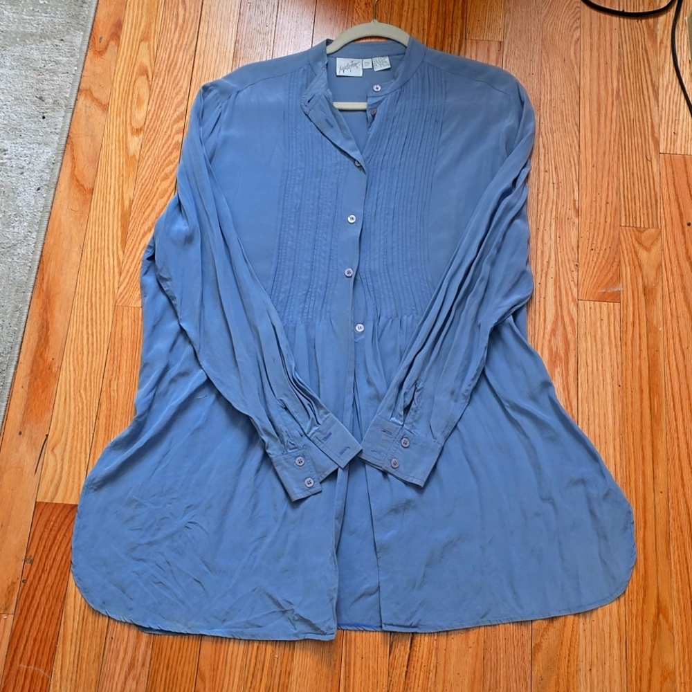 Jacqueline Ferrar Silk Peasant Blouse Size Small